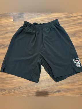 Adidas Team Issued NC State Wolfpack football Shorts M Black Red